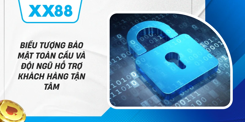 Biểu tượng bảo mật toàn cầu và đội ngũ hỗ trợ khách hàng tận tâm