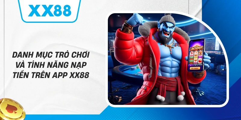 Danh mục trò chơi và tính năng nạp tiền trên app XX88