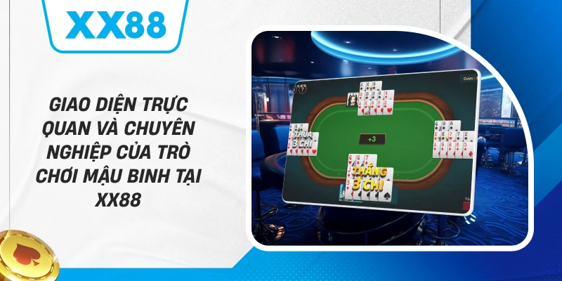 Giao diện trực quan và chuyên nghiệp của trò chơi Mậu Binh tại XX88