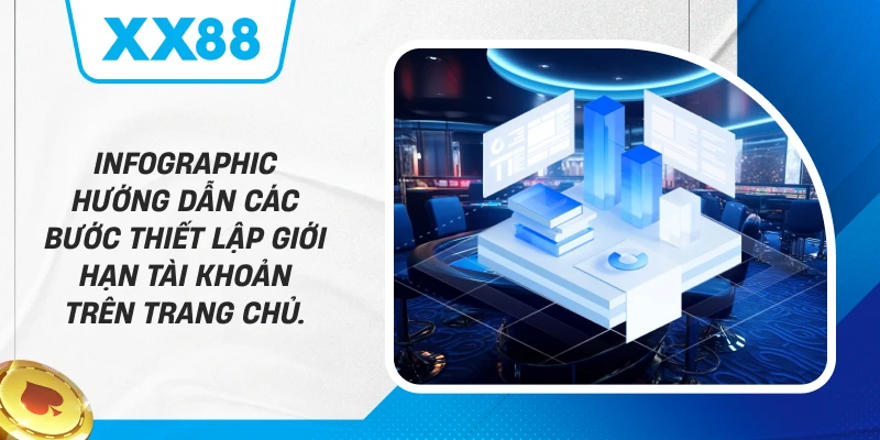 Infographic hướng dẫn các bước thiết lập giới hạn tài khoản trên trang chủ.